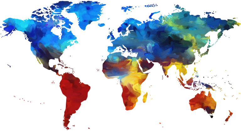 map, world, painting